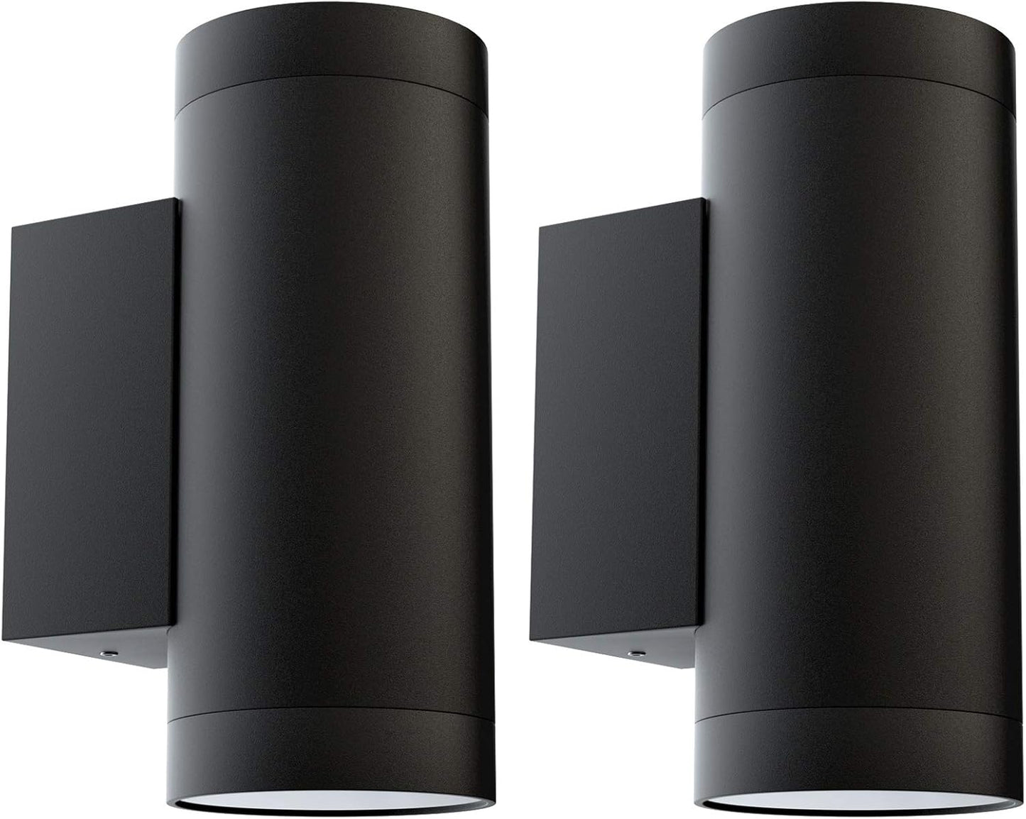 Klighten 2 pcs Applique Murale Exterieur GU10 Aluminium Up/Down Eclairage Exterieur, IP65 Étanche Lampe Murale Exterieur pour Jardin Couloir Entrée Patio, Ampoule non Incluse, Noir