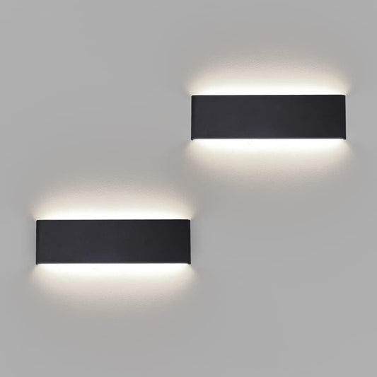 Klighten 2 Pcs Appliques Murales LED Intérieur 31CM 10W, Éclairage Mural Moderne en Aluminium, Lampe Murales Up Down Pour Chambre, Salon, Couloirs, 910 Lumen, Blanc Naturel 4000K, Noir