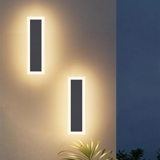 Klighten 2 pcs Aplique Murale LED Extérieur/Interieur, 10W/30CM Lampe Murale, IP65 Aplique Mural Exterieur, Luminaire Murale Fer Acrylique, Pour Terrasse Entrée Jardin, Blanc chaud 3000K, Anthracite
